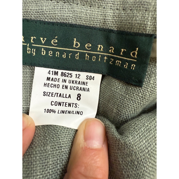 Harve Benard 100% Linen Maxi Skirt Women’s 8 Green Lined Pockets boho coastal - Picture 4 of 10